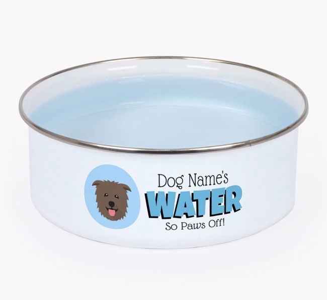 Water, Paws Off: Personalised {breedFullName} Enamel Dog Bowl